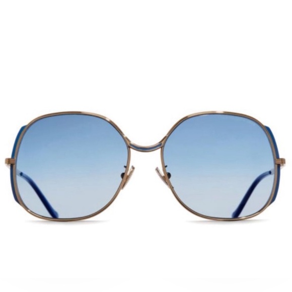 Cutler and Gross - sunglasses 60-17-140, gold / blue frames gradient blue lens - Picture 8 of 13